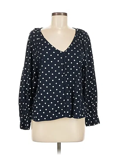 Pre-owned Old Navy Long Sleeve Blouse In Blue