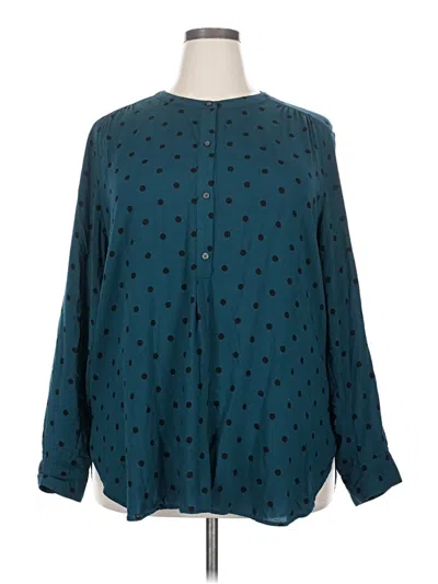 Pre-owned Old Navy Long Sleeve Blouse In Blue
