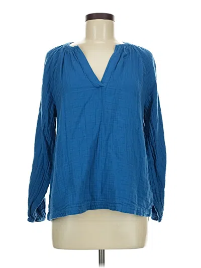 Pre-owned Old Navy Long Sleeve Blouse In Blue