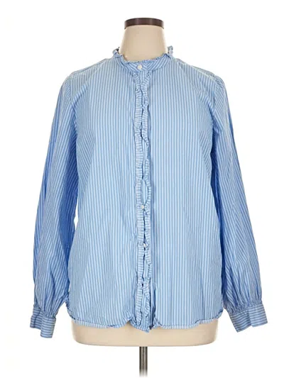 Pre-owned Old Navy Long Sleeve Blouse In Blue