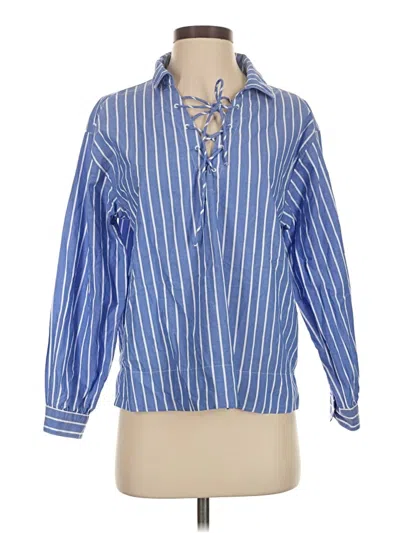 Pre-owned Old Navy Long Sleeve Blouse In Blue