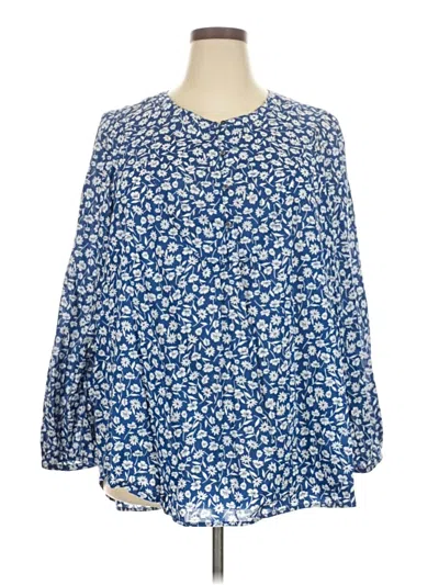 Pre-owned Old Navy Long Sleeve Blouse In Blue