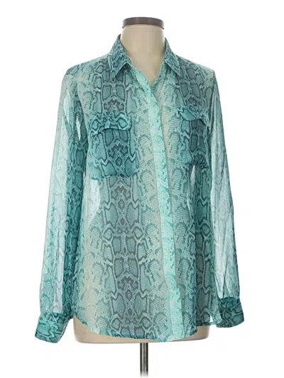 Pre-owned Old Navy Long Sleeve Blouse In Blue