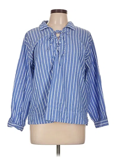 Pre-owned Old Navy Long Sleeve Blouse In Blue