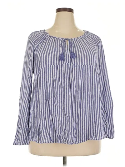 Pre-owned Old Navy Long Sleeve Blouse In Blue