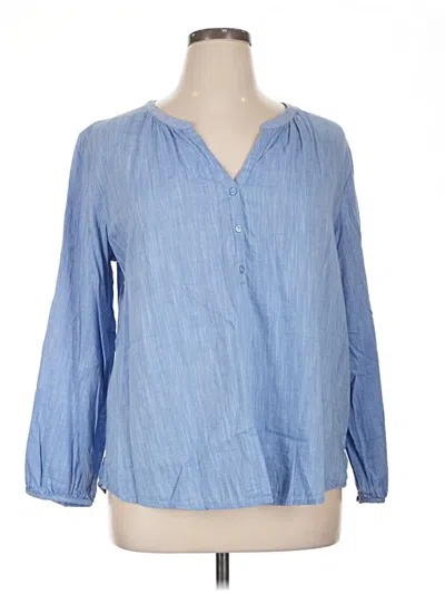 Pre-owned Old Navy Long Sleeve Blouse In Blue