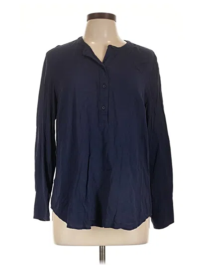 Pre-owned Old Navy Long Sleeve Blouse In Blue
