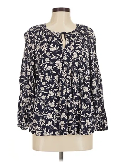 Pre-owned Old Navy Long Sleeve Blouse In Blue