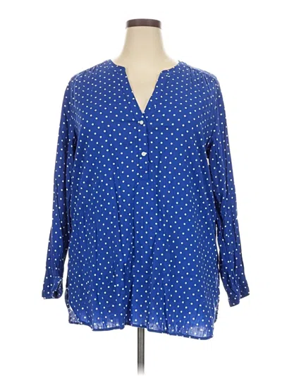 Pre-owned Old Navy Long Sleeve Blouse In Blue