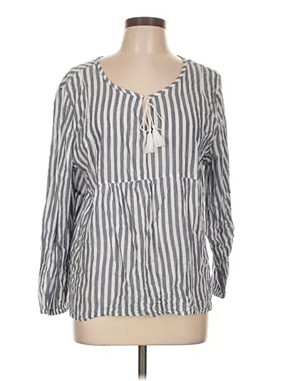 Pre-owned Old Navy Long Sleeve Blouse In Blue