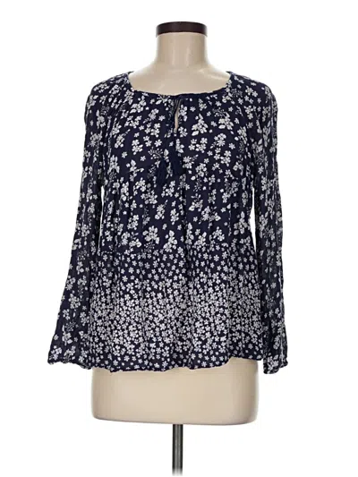 Pre-owned Old Navy Long Sleeve Blouse In Blue