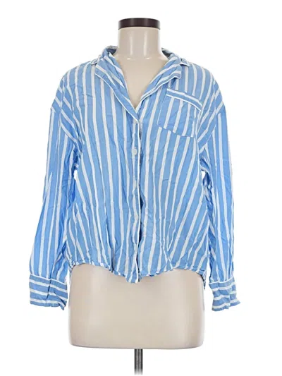 Pre-owned Old Navy Long Sleeve Blouse In Blue