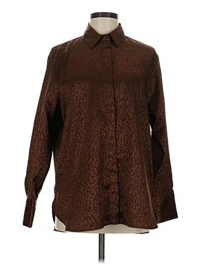 Pre-owned Old Navy Long Sleeve Blouse In Brown