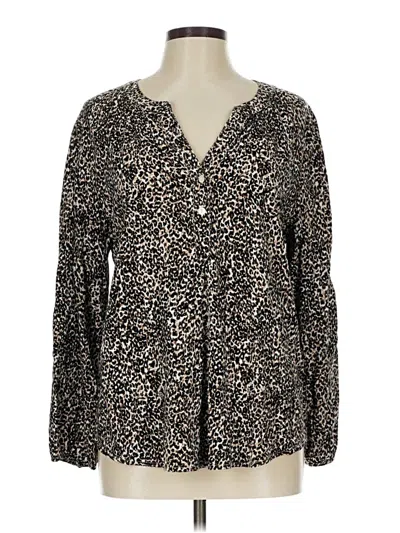 Pre-owned Old Navy Long Sleeve Blouse In Brown