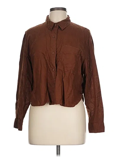 Pre-owned Old Navy Long Sleeve Blouse In Brown