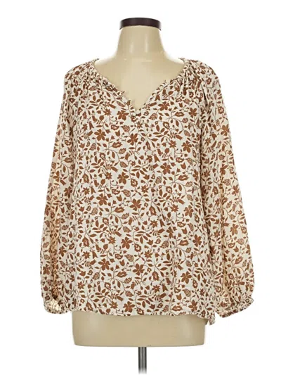 Pre-owned Old Navy Long Sleeve Blouse In Brown