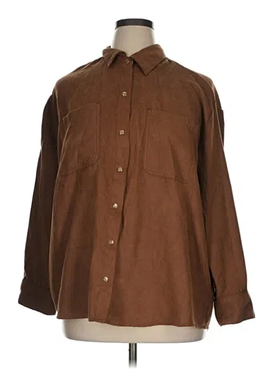 Pre-owned Old Navy Long Sleeve Blouse In Brown