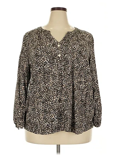 Pre-owned Old Navy Long Sleeve Blouse In Brown