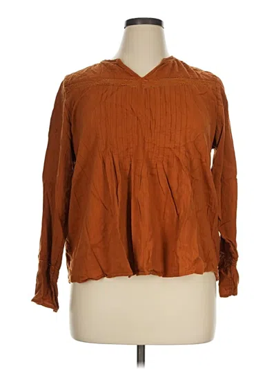 Pre-owned Old Navy Long Sleeve Blouse In Brown