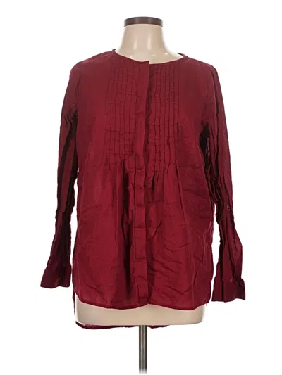 Pre-owned Old Navy Long Sleeve Blouse In Burgundy