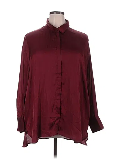 Pre-owned Old Navy Long Sleeve Blouse In Burgundy