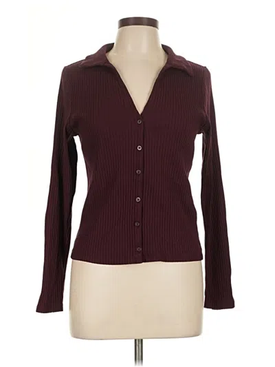 Pre-owned Old Navy Long Sleeve Blouse In Burgundy