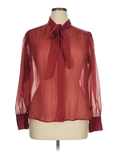 Pre-owned Old Navy Long Sleeve Blouse In Burgundy