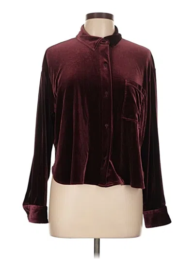 Pre-owned Old Navy Long Sleeve Blouse In Burgundy