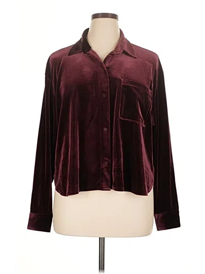Pre-owned Old Navy Long Sleeve Blouse In Burgundy