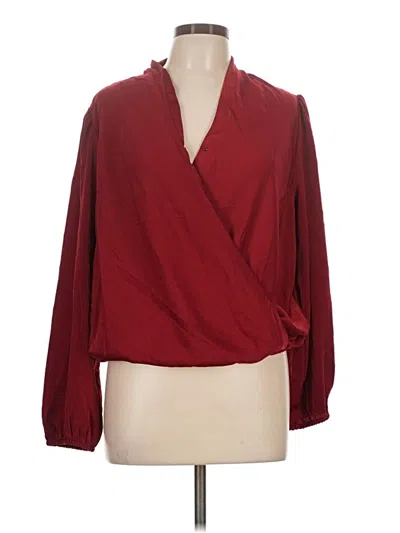 Old Navy Long Sleeve Blouse In Burgundy