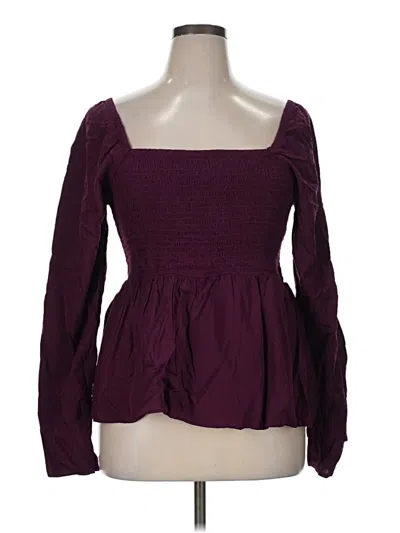 Pre-owned Old Navy Long Sleeve Blouse In Burgundy