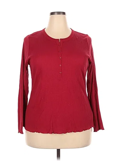 Pre-owned Old Navy Long Sleeve Blouse In Burgundy