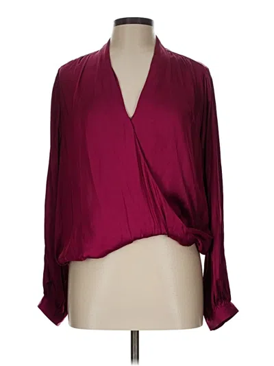 Pre-owned Old Navy Long Sleeve Blouse In Burgundy