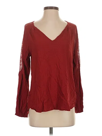 Pre-owned Old Navy Long Sleeve Blouse In Burgundy