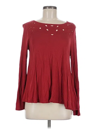 Pre-owned Old Navy Long Sleeve Blouse In Burgundy