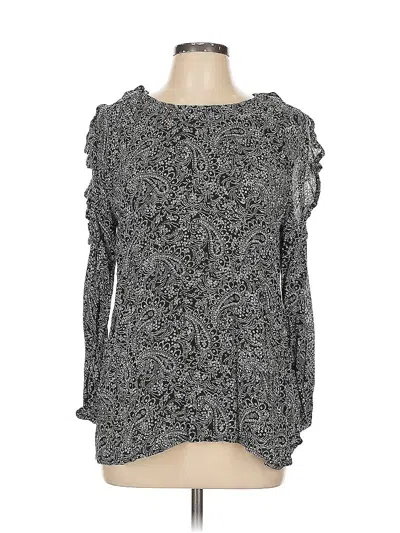 Pre-owned Old Navy Long Sleeve Blouse In Gray