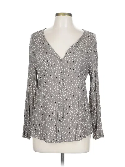 Pre-owned Old Navy Long Sleeve Blouse In Gray