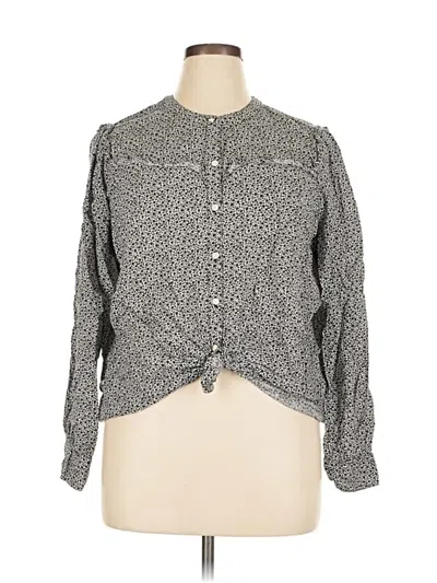 Pre-owned Old Navy Long Sleeve Blouse In Gray