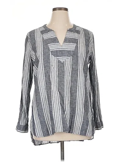 Pre-owned Old Navy Long Sleeve Blouse In Gray