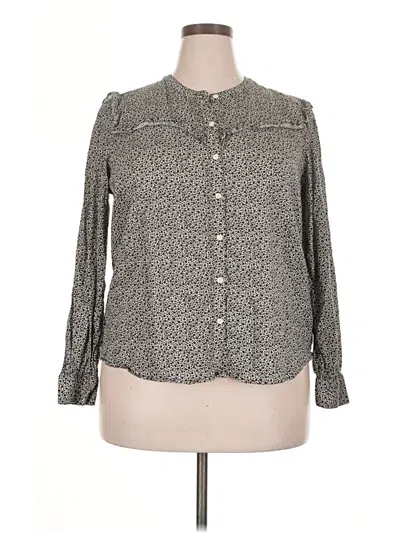 Pre-owned Old Navy Long Sleeve Blouse In Gray