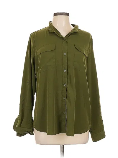 Pre-owned Old Navy Long Sleeve Blouse In Green