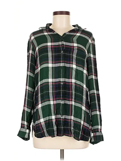 Pre-owned Old Navy Long Sleeve Blouse In Green