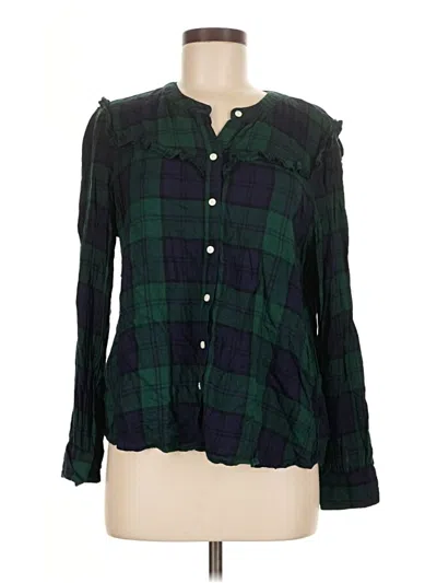 Pre-owned Old Navy Long Sleeve Blouse In Green