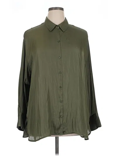 Pre-owned Old Navy Long Sleeve Blouse In Green