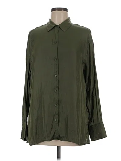 Pre-owned Old Navy Long Sleeve Blouse In Green