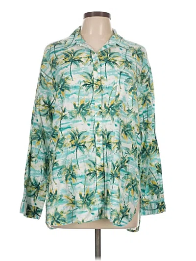 Pre-owned Old Navy Long Sleeve Blouse In Green