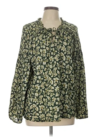 Pre-owned Old Navy Long Sleeve Blouse In Green