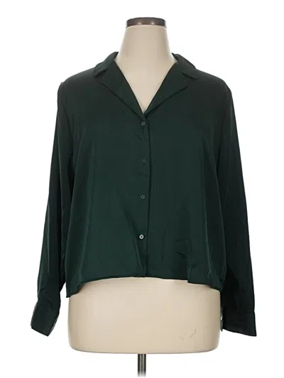 Pre-owned Old Navy Long Sleeve Blouse In Green