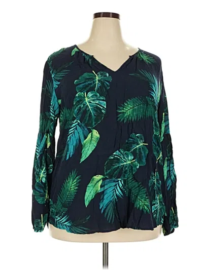 Pre-owned Old Navy Long Sleeve Blouse In Green