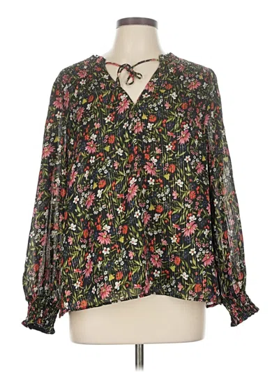 Pre-owned Old Navy Long Sleeve Blouse In Green